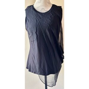 Elie Tahari Silk Double Layer Drape Top
